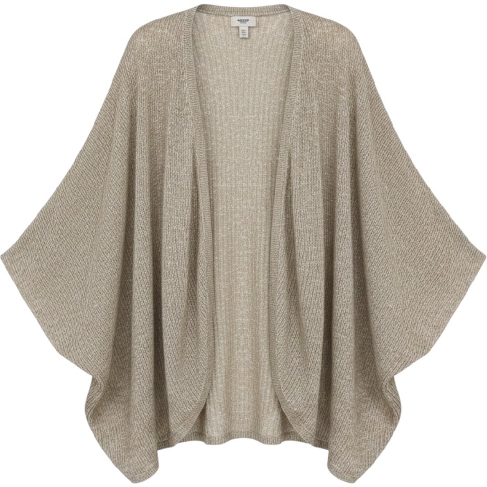 Old Navy Womens XL Tan Marled Knit Cocoon Cardigan Open Front Dolman Sweater